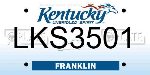 LKS3501 Kentucky License Plate