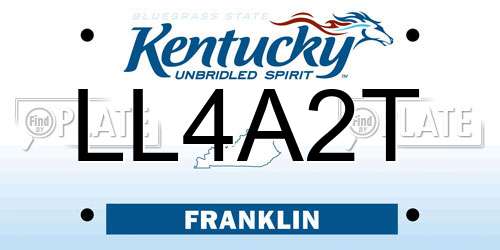 LL4A2T Kentucky License Plate