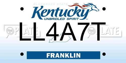LL4A7T Kentucky License Plate