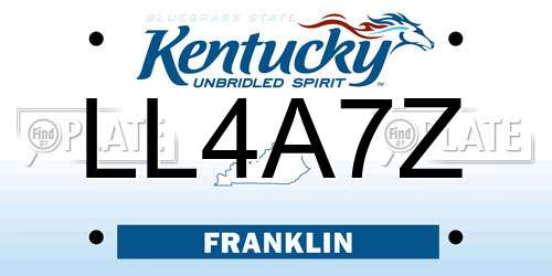 LL4A7Z Kentucky License Plate