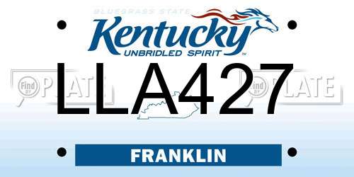 LLA427 Kentucky License Plate