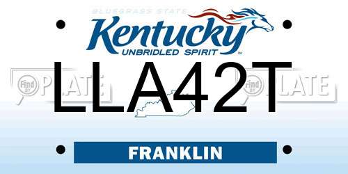 LLA42T Kentucky License Plate