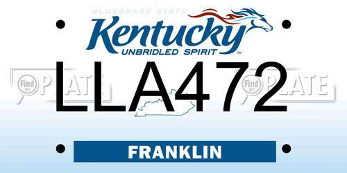 LLA472 Kentucky License Plate