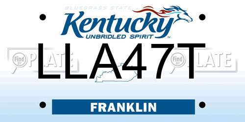 LLA47T Kentucky License Plate