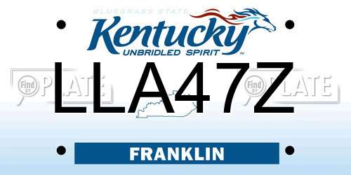 LLA47Z Kentucky License Plate