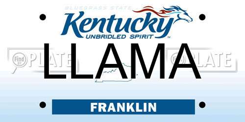 LLAMA Kentucky License Plate