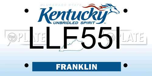 LLF55I Kentucky License Plate