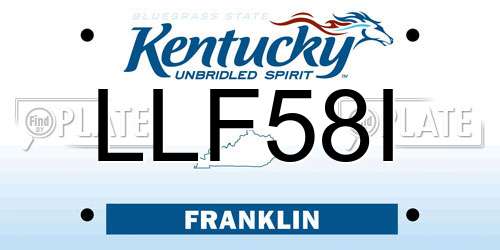 LLF58I Kentucky License Plate