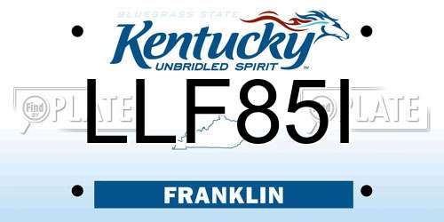 LLF85I Kentucky License Plate