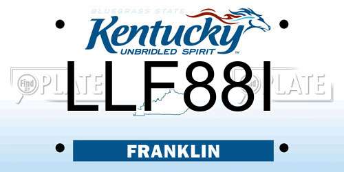LLF88I Kentucky License Plate