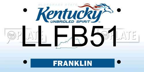 LLFB51 Kentucky License Plate