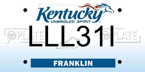 LLL31I Kentucky License Plate