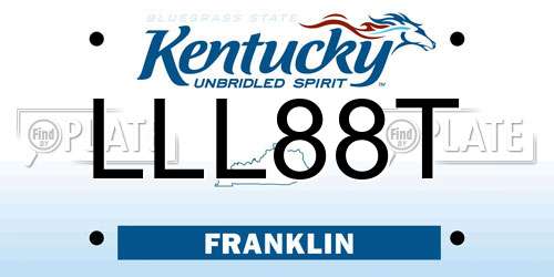 LLL88T Kentucky License Plate