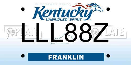 LLL88Z Kentucky License Plate