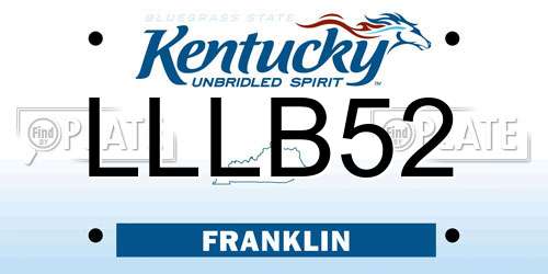 LLLB52 Kentucky License Plate