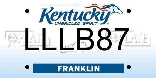LLLB87 Kentucky License Plate