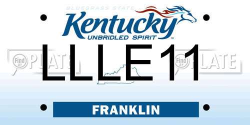 LLLE11 Kentucky License Plate