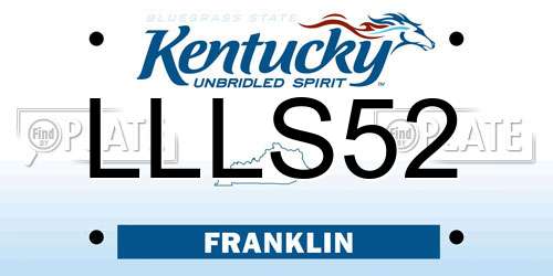 LLLS52 Kentucky License Plate