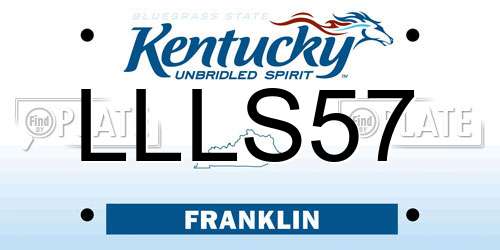 LLLS57 Kentucky License Plate