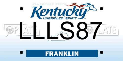 LLLS87 Kentucky License Plate