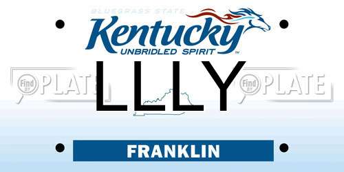 LLLY Kentucky License Plate