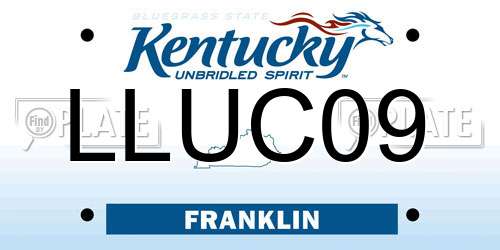 LLUC09 Kentucky License Plate