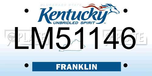 LM51146 Kentucky License Plate