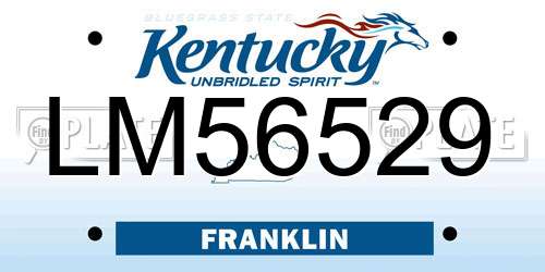 LM56529 Kentucky License Plate