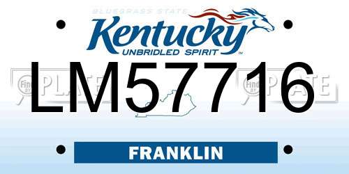 LM57716 Kentucky License Plate