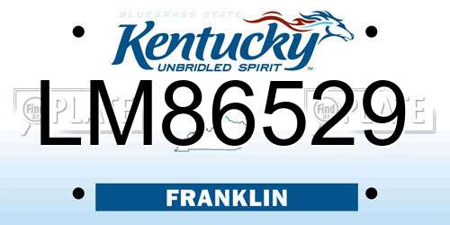 LM86529 Kentucky License Plate
