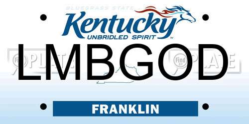 LMBGOD Kentucky License Plate