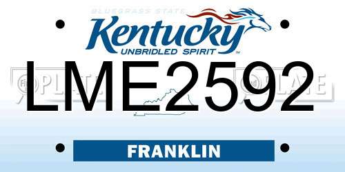 LME2592 Kentucky License Plate