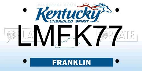 LMFK77 Kentucky License Plate