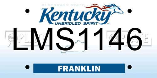 LMS1146 Kentucky License Plate