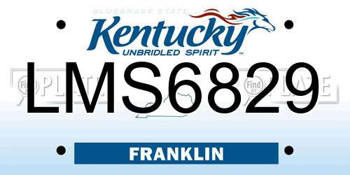 LMS6829 Kentucky License Plate
