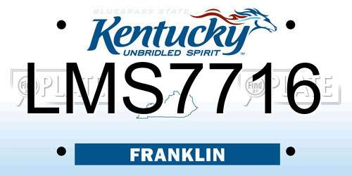 LMS7716 Kentucky License Plate