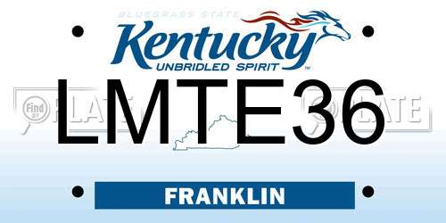 LMTE36 Kentucky License Plate