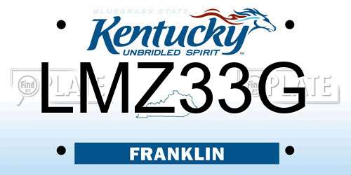 LMZ33G Kentucky License Plate