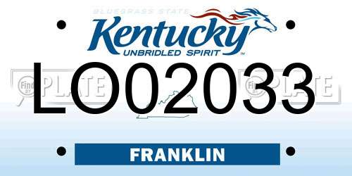 LO02033 Kentucky License Plate