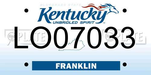 LO07033 Kentucky License Plate