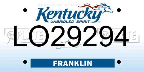 LO29294 Kentucky License Plate