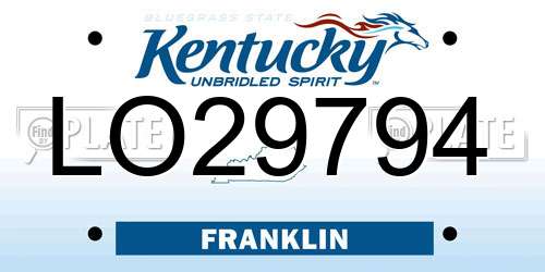 LO29794 Kentucky License Plate