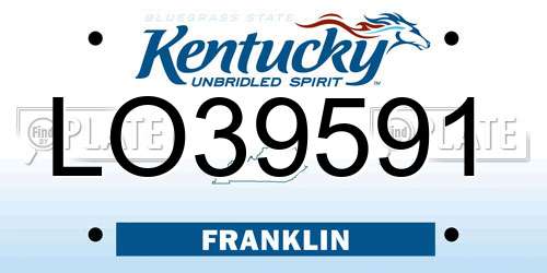 LO39591 Kentucky License Plate