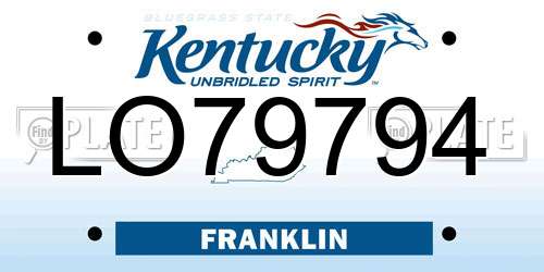 LO79794 Kentucky License Plate