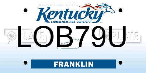 LOB79U Kentucky License Plate