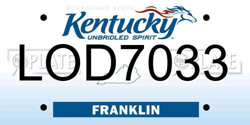 LOD7033 Kentucky License Plate
