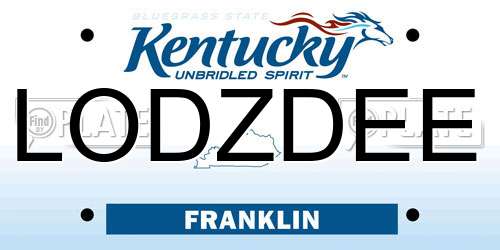 LODZDEE Kentucky License Plate
