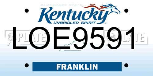 LOE9591 Kentucky License Plate