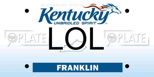 LOL Kentucky License Plate