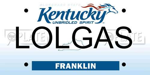 LOLGAS Kentucky License Plate